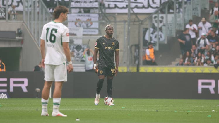 05.09.2026, xrekx, Fussball 1.Bundesliga, Borussia Moenchengladbach - SV Elversberg v.l. David Mokwa (SV 07 Elversberg) (DFL DFB REGULATIONS PROHIBIT ANY USE OF PHOTOGRAPHS as IMAGE SEQUENCES and or QUASI-VIDEO) Moenchengladbach *** September 5, 2026, xrekx, Soccer 1st Bundesliga, Borussia Mönchengladbach vs. SV Elversberg, David Mokwa, SV 07 Elversberg. DFL and DFB regulations prohibit any use of photographs as image sequences and or quasi-video. Mönchengladbach