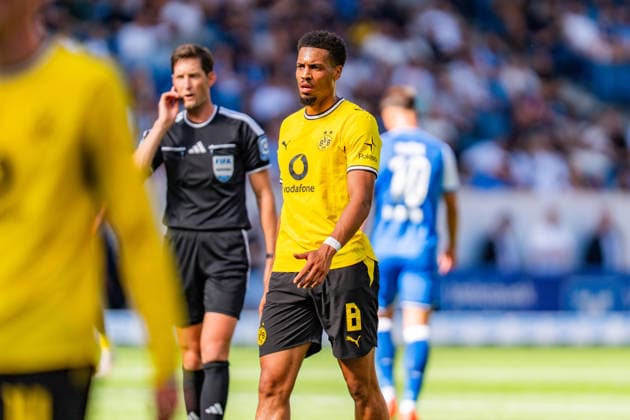 1. Bundesliga, 2. Spieltag, TSG 1899 Hoffenheim vs. Borussia Dortmund am 05.09.2026 Felix Nmecha WICHTIGER HINWEIS: Gemäß den Vorgaben der DFL und des DFB ist es untersagt, in dem Stadion und oder vom Spiel angefertigte Fotoaufnahmen in Form von Sequenzbildern und oder videoähnlichen Fotostrecken zu verwerten bzw. verwerten zu lassen. *** Bundesliga 1, Matchday 2, TSG 1899 Hoffenheim vs. Borussia Dortmund on September 5, 2026 Felix Nmecha IMPORTANT NOTICE In accordance with the guidelines of the DFL and the DFB, it is prohibited to use or allow the use of photographs taken in the stadium and or during the game in the form of sequential images and or video-like photo series Copyright: xBahhoxKarax