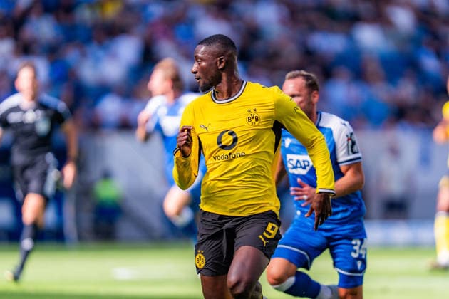 1. Bundesliga, 2. Spieltag, TSG 1899 Hoffenheim vs. Borussia Dortmund am 05.09.2026 Serhou Guirassy WICHTIGER HINWEIS: Gemäß den Vorgaben der DFL und des DFB ist es untersagt, in dem Stadion und oder vom Spiel angefertigte Fotoaufnahmen in Form von Sequenzbildern und oder videoähnlichen Fotostrecken zu verwerten bzw. verwerten zu lassen. *** Bundesliga 1, Matchday 2, TSG 1899 Hoffenheim vs. Borussia Dortmund on September 5, 2026, Serhou Guirassy IMPORTANT NOTICE: In accordance with DFL and DFB regulations, it is prohibited to use or allow the use of photographs taken in the stadium and or during the match in the form of sequential images and or video-like photo series Copyright: xBahhoxKarax