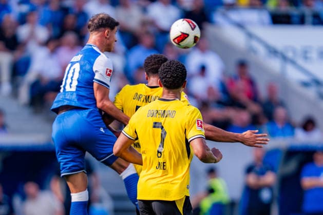 1. Bundesliga, 2. Spieltag, TSG 1899 Hoffenheim vs. Borussia Dortmund am 05.09.2026 Felix Nmecha Jobe Bellingham WICHTIGER HINWEIS: Gemäß den Vorgaben der DFL und des DFB ist es untersagt, in dem Stadion und oder vom Spiel angefertigte Fotoaufnahmen in Form von Sequenzbildern und oder videoähnlichen Fotostrecken zu verwerten bzw. verwerten zu lassen. *** Bundesliga 1, Matchday 2, TSG 1899 Hoffenheim vs. Borussia Dortmund on September 5, 2026 Felix Nmecha Jobe Bellingham IMPORTANT NOTICE In accordance with DFL and DFB regulations, it is prohibited to use or allow the use of photographs taken in the stadium and or during the game in the form of sequential images and or video-like photo sequences. Copyright: xBahhoxKarax