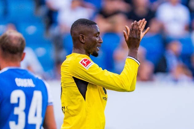 1. Bundesliga, 2. Spieltag, TSG 1899 Hoffenheim vs. Borussia Dortmund am 05.09.2026 Serhou Guirassy WICHTIGER HINWEIS: Gemäß den Vorgaben der DFL und des DFB ist es untersagt, in dem Stadion und oder vom Spiel angefertigte Fotoaufnahmen in Form von Sequenzbildern und oder videoähnlichen Fotostrecken zu verwerten bzw. verwerten zu lassen. *** Bundesliga 1, Matchday 2, TSG 1899 Hoffenheim vs. Borussia Dortmund on September 5, 2026, Serhou Guirassy IMPORTANT NOTICE: In accordance with DFL and DFB regulations, it is prohibited to use or allow the use of photographs taken in the stadium and or during the game in the form of sequential images and or video-like photo series Copyright: xBahhoxKarax