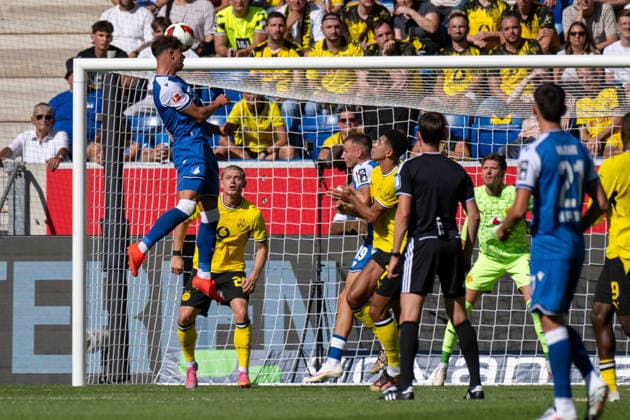 Adam Hlozek (TSG 1899 Hoffenheim). xettx, Deutschland, Sinsheim, 05.09.2026, Fussball, Bundesliga: TSG 1899 Hoffenheim vs Borussia Dortmund, Saison 2026 2027, 2. Spieltag, SNP Arena DFL DFB REGULATIONS PROHIBIT ANY USE OF PHOTOGRAPHS AS IMAGE SEQUENCES AND OR QUASI-VIDEO. *** Adam Hlozek TSG 1899 Hoffenheim xettx, Germany, Sinsheim, September 5, 2026, Soccer, Bundesliga TSG 1899 Hoffenheim vs. Borussia Dortmund, 2026–2027 season, Matchday 2, SNP Arena. DFL and DFB regulations prohibit any use of photographs as image sequences and or quasi-video.