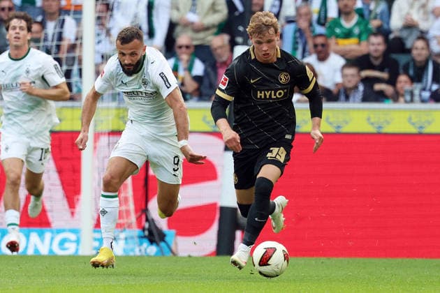 05.09.2026, xrekx, Fussball 1.Bundesliga, Borussia Moenchengladbach - SV Elversberg v.l. Franck Honorat (Borussia Moenchengladbach) Cole Campbell (SV 07 Elversberg) Zweikampf, Aktion, action, battle for the ball (DFL DFB REGULATIONS PROHIBIT ANY USE OF PHOTOGRAPHS as IMAGE SEQUENCES and or QUASI-VIDEO) Moenchengladbach *** September 5, 2026, xrekx, Soccer, Bundesliga 1, Borussia Mönchengladbach vs. SV Elversberg, Franck Honorat, Borussia Mönchengladbach, Cole Campbell, SV 07 Elversberg, Tackle, Action, battle for the ball. DFL and DFB regulations prohibit any use of photographs as image sequences and or quasi-video. Mönchengladbach