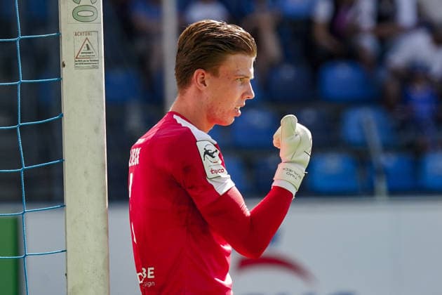 Deutschland: Fussball Saison 2026 2027 , 3. Liga , 4. Spieltag , SV Waldhof Mannheim 07 vs. SC Verl - Carl-Benz-Stadion (Mannheim) : Timo Schlieck (SC Verl, 1) Geste, Gestik, Emotion, Mimik, Gesichtsausdruck, Emotion Mannheim Carl-Benz-Stadion Deutschland Germany Copyright: xBennetxLongx
