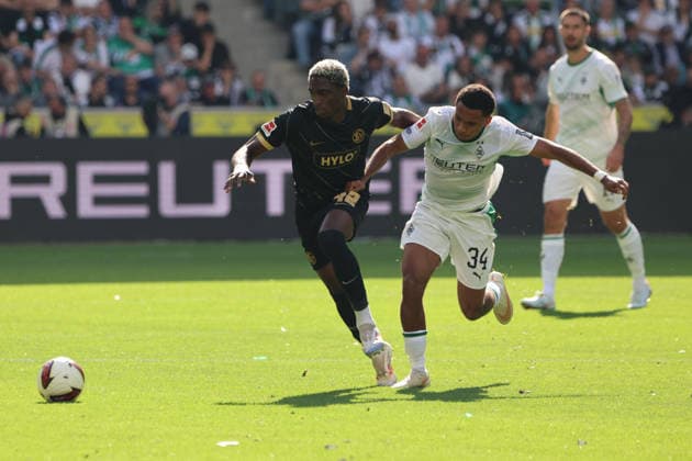 05.09.2026, Fussball, Herren, 1. Bundesliga, Saison 2026 2027, Borussia Mönchengladbach - SV 07 Elversberg, David Mokwa (SV 07 Elversberg), Mathieu Nguefack (Borussia Mönchengladbach) Mönchengladbach Ista-Borussia-Park Nordrhein-Westfalen Deutschland (DEU) *** September 5, 2026, Soccer, Men s, 1. Bundesliga, 2026–2027 season, Borussia Mönchengladbach vs. SV 07 Elversberg, David Mokwa (SV 07 Elversberg), Mathieu Nguefack (Borussia Mönchengladbach), Mönchengladbach, Ista, Borussia Park, North Rhine-Westphalia, Germany, DEU Copyright: xSebastianxBachx