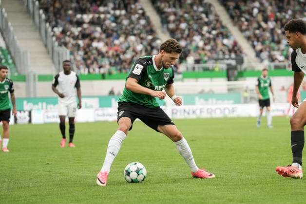 Deutschland: 3. Liga 2026 2027 4. Spieltag, SC Preußen Münster vs TSV Havelse, Samstag, 05.09.2026 LVM-Preußenstadion (Münster, Nordrhein-Westfalen, Deutschland) Charalambos Makridis (SC Preußen Münster, 14) Copyright: xMerlexKölkingx