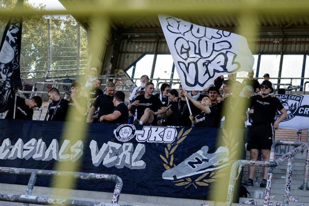 05.09.2026, xhettx, Fussball 3.Liga, SV Waldhof Mannheim - SC Verl v.l. Jubel nach Abpfiff bei Verl