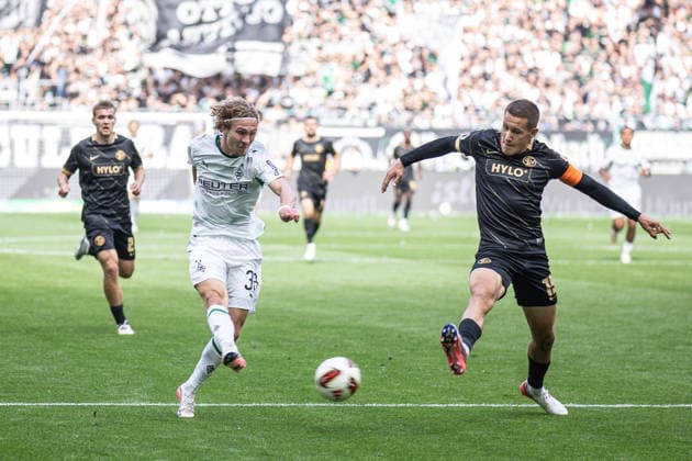 Fussball Bundesliga, Borussia Mönchengladbach vs. SV Elversberg, 05.09.2026 Torschuss von Hugo Bolin (Borussia Mönchengladbach 38) -- Fussball Bundesliga, Borussia Mönchengladbach vs. SV Elversberg, 05.09.2026, ista Borussia Park, Mönchengladbach -- DFL REGULATIONS PROHIBIT ANY USE OF PHOTOGRAPHS AS IMAGE SEQUENCES AND OR Q‹UASI-VIDEO. *** German Bundesliga, Borussia Mönchengladbach vs. SV Elversberg, September 5, 2026. Shot on goal by Hugo Bolin, Borussia Mönchengladbach, 38. German Bundesliga, Borussia Mönchengladbach vs. SV Elversberg, September 5, 2026, ista Borussia Park, Mönchengladbach DFL REGULATIONS PROHIBIT ANY USE OF PHOTOGRAPHS AS IMAGE SEQUENCES AND OR QUASI-VIDEO Copyright: xBEAUTIFULxSPORTS Derixx