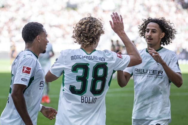 Fussball Bundesliga, Borussia Mönchengladbach vs. SV Elversberg, 05.09.2026 Jubel nach dem 2:1 durch Hugo Bolin (Borussia Mönchengladbach 38) -- Fussball Bundesliga, Borussia Mönchengladbach vs. SV Elversberg, 05.09.2026, ista Borussia Park, Mönchengladbach -- DFL REGULATIONS PROHIBIT ANY USE OF PHOTOGRAPHS AS IMAGE SEQUENCES AND OR Q‹UASI-VIDEO. *** German Bundesliga, Borussia Mönchengladbach vs. SV Elversberg, September 5, 2026: Celebrations after Hugo Bolin s 2-1 goal. Borussia Mönchengladbach 38. German Bundesliga, Borussia Mönchengladbach vs. SV Elversberg, September 5, 2026, ista Borussia Park, Mönchengladbach DFL REGULATIONS PROHIBIT ANY USE OF PHOTOGRAPHS AS IMAGE SEQUENCES AND OR QUASI-VIDEO Copyright: xBEAUTIFULxSPORTS Derixx