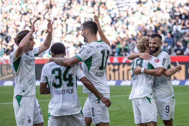 Fussball Bundesliga, Borussia Mönchengladbach vs. SV Elversberg, 05.09.2026 Jubel nach dem 2:1 durch Hugo Bolin (Borussia Mönchengladbach 38) -- Fussball Bundesliga, Borussia Mönchengladbach vs. SV Elversberg, 05.09.2026, ista Borussia Park, Mönchengladbach -- DFL REGULATIONS PROHIBIT ANY USE OF PHOTOGRAPHS AS IMAGE SEQUENCES AND OR Q‹UASI-VIDEO. *** German Bundesliga, Borussia Mönchengladbach vs. SV Elversberg, September 5, 2026: Celebrations after Hugo Bolin s 2-1 goal. Borussia Mönchengladbach 38. German Bundesliga, Borussia Mönchengladbach vs. SV Elversberg, September 5, 2026, ista Borussia Park, Mönchengladbach DFL REGULATIONS PROHIBIT ANY USE OF PHOTOGRAPHS AS IMAGE SEQUENCES AND OR QUASI-VIDEO Copyright: xBEAUTIFULxSPORTS Derixx