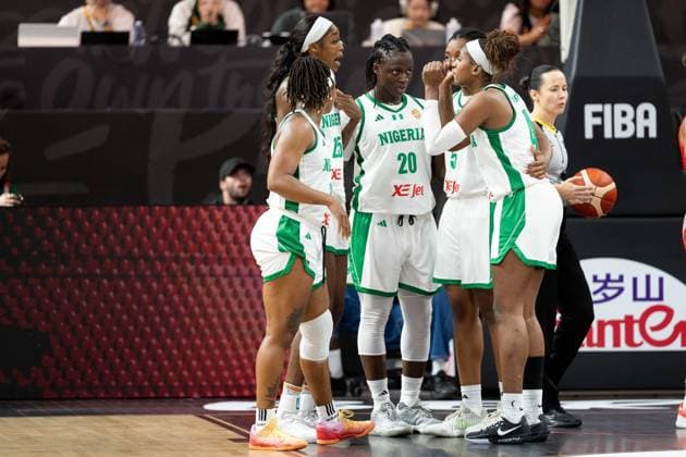 nigerianische Mannschaft beim Huddle, Ezinne Kalu (Nigeria, 23), Victoria Macaulay (Nigeria, 25), Murjanatu Musa (Nigeria, 20), GER, Nigeria vs. Ungarn, Basketball, FIBA Women s World Cup 2026, Gruppenphase, Spieltag 2, 05.09.2026 GER, Nigeria vs. Ungarn, Basketball, FIBA Women s World Cup 2026, Gruppenphase, Spieltag 2, 05.09.2026 Berlin Copyright: xEibner-Pressefoto MaxxVincenx EP_MVN