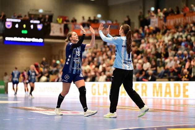 Handball I Frauen I Saison 2026-2027 I Bundesliga I 2. Spieltag I Buxtehuder SV - HC Leipzig I 05.09.2026 Johanna Andresen (18, Buxtehuder Sportverein) Nikki van der Vorst (1, Buxtehuder Sportverein) Buxtehude Halle Nord (Neu) Niedersachsen Deutschland Copyright: xLobeca FelixxWeißbergx