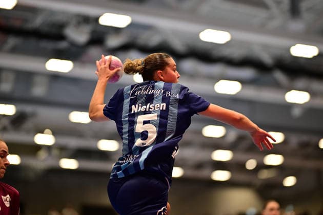 Handball I Frauen I Saison 2026-2027 I Bundesliga I 2. Spieltag I Buxtehuder SV - HC Leipzig I 05.09.2026 Wurf Maj Nielsen (5, Buxtehuder Sportverein) Buxtehude Halle Nord (Neu) Niedersachsen Deutschland Copyright: xLobeca FelixxWeißbergx