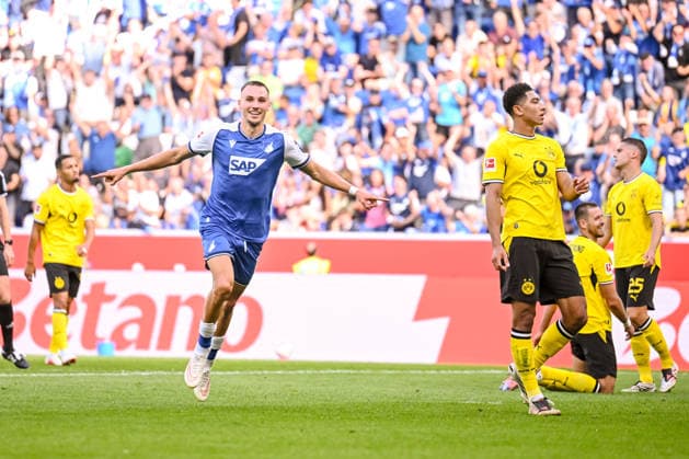 Tim Lemperle (TSG 1899 Hoffenheim) Torjubel, jubelt nach seinem treffer zum 2:0 waehrend des spiels der 1. Bundesliga zwischen TSG Hoffenheim und Borussia Dortmund, SNP Arena am 05. September 2026 in Sinsheim, Deutschland. (Foto von Harry Langer DeFodi Images) +++ Tim Lemperle (TSG 1899 Hoffenheim) celebrates after scoring his team s second goal during the Bundesliga match between TSG Hoffenheim and Borussia Dortmund at SNP Arena on September 5, 2026 in Sinsheim, Germany. (Photo by Harry Langer DeFodi Images) DFB DFL REGULATIONS PROHIBIT ANY USE OF PHOTOGRAPHS AS IMAGE SEQUENCES AND OR QUASI-VIDEO. (Photo by Harry Langer DeFodi Images) DFB DFL REGULATIONS PROHIBIT ANY USE OF PHOTOGRAPHS AS IMAGE SEQUENCES AND OR QUASI-VIDEO. - *** Tim Lemperle of TSG 1899 Hoffenheim celebrates after scoring his team s second goal, making the score 2–0, during the Bundesliga 1 match between TSG Hoffenheim and Borussia Dortmund, SNP Arena on September 5, 2026, in Sinsheim, Germany. Photo by Harry Langer, DeFodi Images. Tim Lemperle of TSG 1899 Hoffenheim celebrates after scoring his team’s second goal during the Bundesliga match between TSG Hoffenheim and Borussia Dortmund at SNP Arena on September 5, 2026 in Sinsheim, Germany. Photo by Harry Langer, DeFodi Images. DFB and DFL regulations prohibit any use of photographs as image sequences and or quasi-video. Photo by Harry Langer, DeFodi Images. DFB and DFL regulations prohibit any use of photographs as imSEQUENCES AND OR QUASI-VIDEO