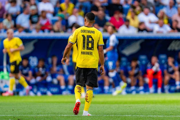 1. Bundesliga, 2. Spieltag, TSG 1899 Hoffenheim vs. Borussia Dortmund am 05.09.2026 Ethan Nwaneri debut erster Einsatz Einwechselung WICHTIGER HINWEIS: Gemäß den Vorgaben der DFL und des DFB ist es untersagt, in dem Stadion und oder vom Spiel angefertigte Fotoaufnahmen in Form von Sequenzbildern und oder videoähnlichen Fotostrecken zu verwerten bzw. verwerten zu lassen. *** Bundesliga 1, Matchday 2, TSG 1899 Hoffenheim vs. Borussia Dortmund on September 5, 2026—Ethan Nwaneri’s debut, first appearance, came off the bench. IMPORTANT NOTICE: In accordance with DFL and DFB regulations, it is prohibited to use or allow the use of photographs taken in the stadium and or during the match in the form of sequential images and or video-like photo sequences Copyright: xBahhoxKarax