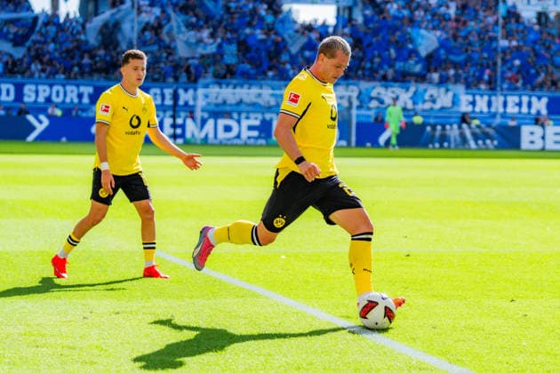 1. Bundesliga, 2. Spieltag, TSG 1899 Hoffenheim vs. Borussia Dortmund am 05.09.2026 Julian Ryerson WICHTIGER HINWEIS: Gemäß den Vorgaben der DFL und des DFB ist es untersagt, in dem Stadion und oder vom Spiel angefertigte Fotoaufnahmen in Form von Sequenzbildern und oder videoähnlichen Fotostrecken zu verwerten bzw. verwerten zu lassen. *** Bundesliga 1, Matchday 2, TSG 1899 Hoffenheim vs. Borussia Dortmund on September 5, 2026 Julian Ryerson IMPORTANT NOTICE In accordance with the guidelines of the DFL and the DFB, it is prohibited to use or allow the use of photographs taken in the stadium and or during the game in the form of sequential images and or video-like photo series Copyright: xBahhoxKarax