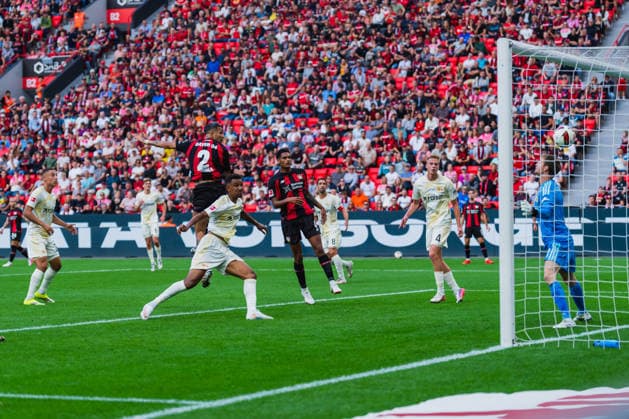 Facundo Medina (Bayer 04 Leverkusen, 02) mit seinem Kopballtor zum 2:0 Bayer 04 Leverkusen vs. 1.FC Union Berlin, Fussball, 1.Bundesliga, 2.Spieltag, Saison 2026 27, 05.09.2026, DFL REGULATIONS PROHIBIT ANY USE OF PHOTOGRAPHS AS IMAGE SEQUENCES AND OR QUASI-VIDEO, Bayer 04 Leverkusen vs. 1.FC Union Berlin, Fussball, 1.Bundesliga, 2.Spieltag, Saison 2026 27, 05.09.2026 Leverkusen *** Facundo Medina of Bayer 04 Leverkusen, scoring the 2-0 goal with a header in the match between Bayer 04 Leverkusen and 1. FC Union Berlin, soccer, Bundesliga 1, Matchday 2, 2026-27 season, September 5, 2026, DFL regulations prohibit any use of photographs as image sequences and or quasi-video, Bayer 04 Leverkusen vs. 1 FC Union Berlin, soccer, Bundesliga 1, Matchday 2, 2026–27 season, May 9, 2026, Leverkusen Copyright: xEibner-Pressefoto LukasxBaldygax EP_LBA