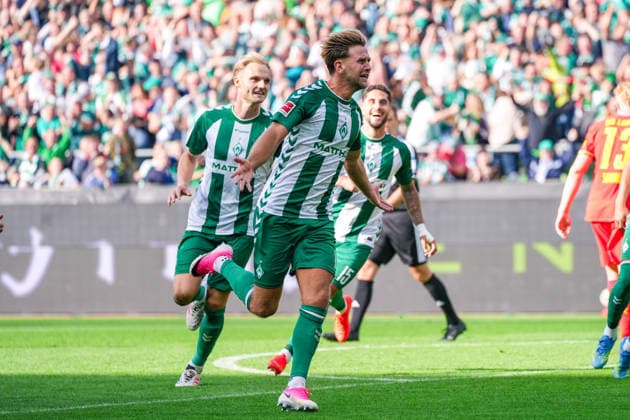 Tor zum 2:0 für Werder Bremen durch Niklas Füllkrug (Werder Bremen, 10), Emotionen, Torjubel, Freude, Deutschland: Fussball, Bundesliga, Saison 2026 27, 2. Spieltag, 05.09.2026, Werder Bremen vs RB Leipzig, Weserstadion (Bremen) *** Niklas Füllkrug scores Werder Bremen’s second goal, Werder Bremen, 10, Emotions, Goal Celebration, Joy, German Soccer, Bundesliga, 2026–27 Season, Matchday 2, September 5, 2026, Werder Bremen vs. RB Leipzig, Weserstadion, Bremen Copyright: xLeonxFrickx