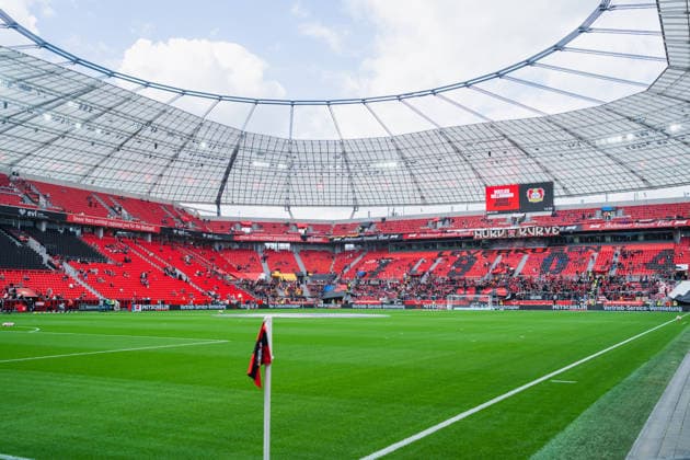 Stadion Bay-Arena relativ leer Bayer 04 Leverkusen vs. 1.FC Union Berlin, Fussball, 1.Bundesliga, 2.Spieltag, Saison 2026 27, 05.09.2026, DFL REGULATIONS PROHIBIT ANY USE OF PHOTOGRAPHS AS IMAGE SEQUENCES AND OR QUASI-VIDEO, Bayer 04 Leverkusen vs. 1.FC Union Berlin, Fussball, 1.Bundesliga, 2.Spieltag, Saison 2026 27, 05.09.2026 Leverkusen *** Bay Arena Stadium relatively empty: Bayer 04 Leverkusen vs. 1. FC Union Berlin, soccer, Bundesliga 1, Matchday 2, 2026–27 season, May 9, 2026, DFL regulations prohibit any use of photographs as image sequences and or quasi-video, Bayer 04 Leverkusen vs. 1. FC Union Berlin, soccer, Bundesliga 1, Matchday 2, 2026–27 season, May 9, 2026, Leverkusen Copyright: xEibner-Pressefoto LukasxBaldygax EP_LBA