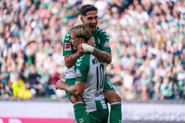 Tor zum 2:0 für Werder Bremen durch Niklas Füllkrug (Werder Bremen, 10), Emotionen, Torjubel, Freude, Deutschland: Fussball, Bundesliga, Saison 2026 27, 2. Spieltag, 05.09.2026, Werder Bremen vs RB Leipzig, Weserstadion (Bremen) *** Niklas Füllkrug scores Werder Bremen’s second goal, Werder Bremen, 10, Emotions, Goal Celebration, Joy, German Soccer, Bundesliga, 2026–27 Season, Matchday 2, September 5, 2026, Werder Bremen vs. RB Leipzig, Weserstadion, Bremen Copyright: xLeonxFrickx