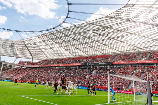 LEVERKUSEN, GERMANY - SEPTEMBER 5, 2026: Scene in the box after a free kick during the German Bundesliga match on gameday 2 between Bayer 04 Leverkusen vs. 1. FC Union Berlin at BayArena on September 5, 2026 in Leverkusen, Germany. DFL REGULATIONS PROHIBIT ANY USE OF PHOTOGRAPHS AS IMAGE SEQUENCES AND OR QUASI-VIDEO. Northrhine-Westphalia Germany Copyright: xAxelxKohringx