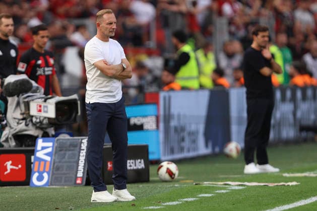 Trainer Mauro Lustrinelli (1.FC Union Berlin) schaut waehrend des Spiels der 1. Bundesliga zwischen Bayer 04 Leverkusen und 1. FC Union Berlin, BayArena am 05. September 2026 in Leverkusen, Deutschland. (Foto von Oliver Kaelke DeFodi Images) +++ Trainer Mauro Lustrinelli (1.FC Union Berlin) looks on during the Bundesliga match between Bayer 04 Leverkusen and 1. FC Union Berlin at BayArena on September 5, 2026 in Leverkusen, Germany. (Photo by Oliver Kaelke DeFodi Images) DFB DFL REGULATIONS PROHIBIT ANY USE OF PHOTOGRAPHS AS IMAGE SEQUENCES AND OR QUASI-VIDEO. (Photo by Oliver Kaelke DeFodi Images) - *** Coach Mauro Lustrinelli of 1. FC Union Berlin watches during the Bundesliga match between Bayer 04 Leverkusen and 1. FC Union Berlin, BayArena on September 5, 2026, in Leverkusen, Germany. Photo by Oliver Kaelke, DeFodi Images. Coach Mauro Lustrinelli of 1. FC Union Berlin looks on during the Bundesliga match between Bayer 04 Leverkusen and 1. FC Union Berlin at BayArena on September 5, 2026 in Leverkusen, Germany. Photo by Oliver Kaelke, DeFodi Images. DFB and DFL regulations prohibit any use of photographs as image sequences and or quasi-video. Photo by Oliver Kaelke, DeFodi Images.