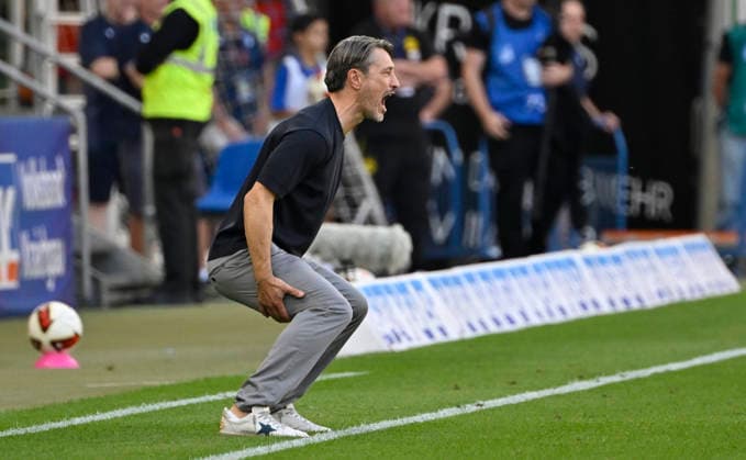Trainer Niko Kovac Borussia Dortmund BVB am Spielfeldrand Gestik Geste TSG 1899 Hoffenheim vs Borussia Dortmund BVB 05.09.2026 DFL REGULATIONS PROHIBIT ANY USE OF PHOTOGRAPHS AS IMAGE SEQUENCES AND OR QUASI-VIDEO TSG 1899 Hoffenheim vs Borussia Dortmund BVB *** Coach Niko Kovac, Borussia Dortmund (BVB), on the sidelines, gesturing—TSG 1899 Hoffenheim vs. Borussia Dortmund (BVB), September 5, 2026. DFL regulations prohibit any use of photographs as image sequences and or quasi-video content.EO TSG 1899 Hoffenheim vs. Borussia Dortmund (BVB)