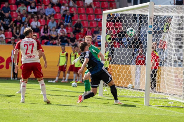 Tobias Fleckstein (MSV Duisburg) trifft zum 2:1 Jahn Regensburg vs MSV Duisburg, Fussball, 3. Liga, 4. Spieltag, 05.09.2026 Jahn Regensburg vs MSV Duisburg, Fussball, 3. Liga, 05.09.2026 Regensburg Copyright: xEibner-Pressefotox EP_EER