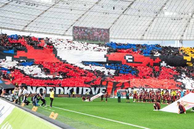 Deutschland: 1. Bundesliga 2026 2027, 2. Spieltag, Bayer 04 Leverkusen vs 1.FC Union Berlin, Samstag, 05.09.2026 BayArena-Stadion (Leverkusen-Nordrhein-Westfalen): Fankurve, Pyrotechnik, Pyro, Tefo, Fahnen, Ultras, Support Leverkusen BayArena-Stadion Deutschland *** Germany s Bundesliga 1, 2026–2027, Matchday 2, Bayer 04 Leverkusen vs. 1. FC Union Berlin, Saturday, September 5, 2026, BayArena Stadium, Leverkusen, North Rhine-Westphalia, Fan section, pyrotechnics, pyro, Tefo, flags, Ultras, Leverkusen supporters, BayArena Stadium, Germany Copyright: xOrhanxHabashx