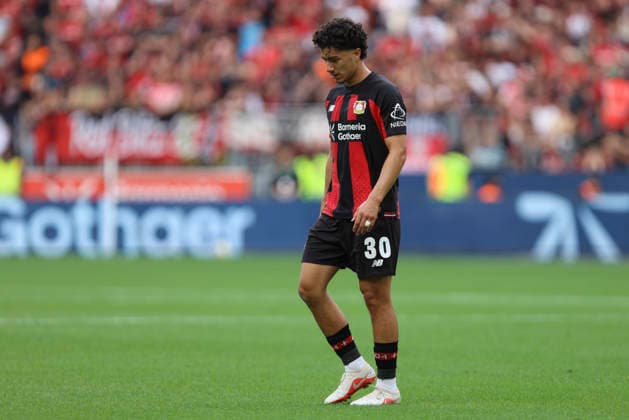 Ibrahim Maza (Bayer 04 Leverkusen) ist enttaeuscht waehrend des Spiels der 1. Bundesliga zwischen Bayer 04 Leverkusen und 1. FC Union Berlin, BayArena am 05. September 2026 in Leverkusen, Deutschland. (Foto von Oliver Kaelke DeFodi Images) +++ Ibrahim Maza (Bayer 04 Leverkusen) looks dejected during the Bundesliga match between Bayer 04 Leverkusen and 1. FC Union Berlin at BayArena on September 5, 2026 in Leverkusen, Germany. (Photo by Oliver Kaelke DeFodi Images) DFB DFL REGULATIONS PROHIBIT ANY USE OF PHOTOGRAPHS AS IMAGE SEQUENCES AND OR QUASI-VIDEO. (Photo by Oliver Kaelke DeFodi Images) - *** Ibrahim Maza of Bayer 04 Leverkusen looks dejected during the Bundesliga match between Bayer 04 Leverkusen and 1. FC Union Berlin, BayArena on September 5, 2026, in Leverkusen, Germany. Photo by Oliver Kaelke, DeFodi Images. Ibrahim Maza of Bayer 04 Leverkusen looks dejected during the Bundesliga match between Bayer 04 Leverkusen and 1 FC Union Berlin at BayArena on September 5, 2026 in Leverkusen, Germany. Photo by Oliver Kaelke, DeFodi Images. DFB and DFL regulations prohibit any use of photographs as image sequences and or quasi-video. Photo by Oliver Kaelke, DeFodi Images.