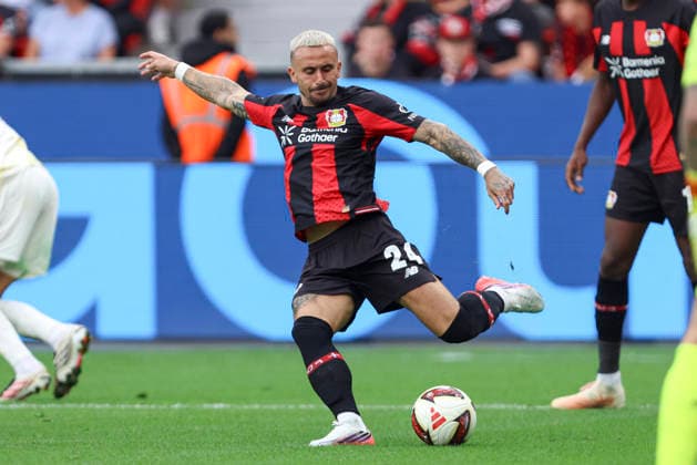 Aleix Garcia (Bayer 04 Leverkusen) in Aktion, am Ball, Einzelaktion waehrend des Spiels der 1. Bundesliga zwischen Bayer 04 Leverkusen und 1. FC Union Berlin, BayArena am 05. September 2026 in Leverkusen, Deutschland. (Foto von Oliver Kaelke DeFodi Images) +++ Aleix Garcia (Bayer 04 Leverkusen) controls the ball during the Bundesliga match between Bayer 04 Leverkusen and 1. FC Union Berlin at BayArena on September 5, 2026 in Leverkusen, Germany. (Photo by Oliver Kaelke DeFodi Images) DFB DFL REGULATIONS PROHIBIT ANY USE OF PHOTOGRAPHS AS IMAGE SEQUENCES AND OR QUASI-VIDEO. (Photo by Oliver Kaelke DeFodi Images) - *** Aleix Garcia of Bayer 04 Leverkusen in action, on the ball, making a solo run during the Bundesliga match between Bayer 04 Leverkusen and 1. FC Union Berlin, BayArena on September 5, 2026, in Leverkusen, Germany. Photo by Oliver Kaelke, DeFodi Images. Aleix Garcia of Bayer 04 Leverkusen controls the ball during the Bundesliga match between Bayer 04 Leverkusen and 1. FC Union Berlin at BayArena on September 5, 2026 in Leverkusen, Germany. Photo by Oliver Kaelke, DeFodi Images. DFB and DFL regulations prohibit any use of photographs as image sequences and or quasi-video. Photo by Oliver Kaelke, DeFodi Images.