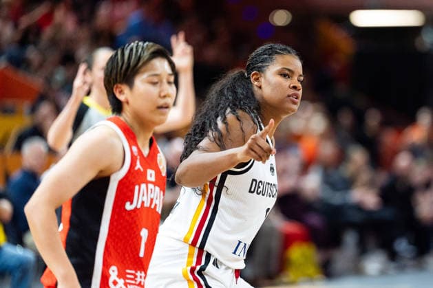 Nyara Sabally (Deutschland, 08) jubelt Jubel, GER, Deutschland vs. Japan, Basketball, FIBA Women s World Cup 2026, Gruppenphase, Spieltag 2, 05.09.2026 GER, Deutschland vs. Japan, Basketball, FIBA Women s World Cup 2026, Gruppenphase, Spieltag 2, 05.09.2026 Berlin Copyright: xEibner-Pressefoto MaxxVincenx EP_MVN