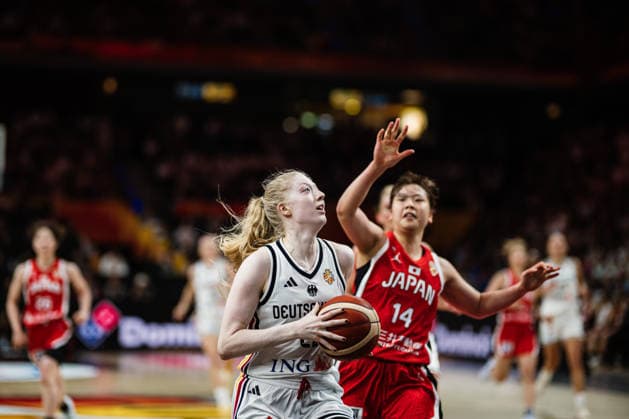 FIBA Women™s Basketball World Cup 2026: Deutschland vs. Japan, 05.09.2026 Frieda Buhner (Deutschland, 20) am Ball; Basketball, FIBA Women™s Basketball World Cup 2026, Gruppenphase, Gruppe A, 2. Spieltag: Deutschland vs. Japan am 05.09.2026 in der Max-Schmeling-Halle, Berlin Copyright: xBEAUTIFULxSPORTS Tonhäuserx