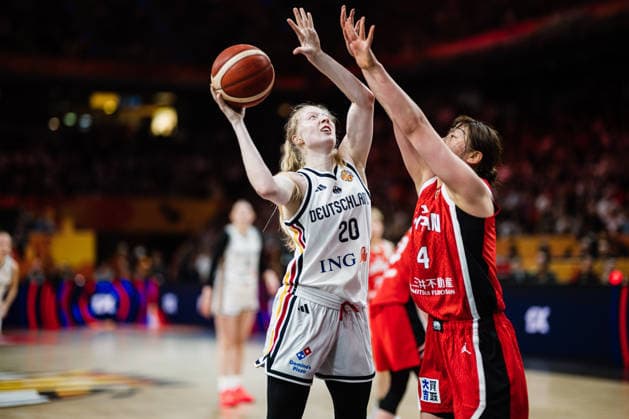 FIBA Women™s Basketball World Cup 2026: Deutschland vs. Japan, 05.09.2026 Frieda Buhner (Deutschland, 20) gegen Azusa Asahina (Japan, 14); Basketball, FIBA Women™s Basketball World Cup 2026, Gruppenphase, Gruppe A, 2. Spieltag: Deutschland vs. Japan am 05.09.2026 in der Max-Schmeling-Halle, Berlin Copyright: xBEAUTIFULxSPORTS Tonhäuserx