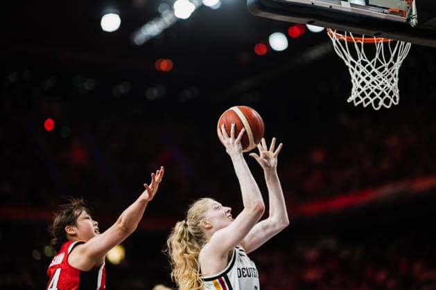 FIBA Women™s Basketball World Cup 2026: Deutschland vs. Japan, 05.09.2026 Frieda Buhner (Deutschland, 20) wirft; Basketball, FIBA Women™s Basketball World Cup 2026, Gruppenphase, Gruppe A, 2. Spieltag: Deutschland vs. Japan am 05.09.2026 in der Max-Schmeling-Halle, Berlin Copyright: xBEAUTIFULxSPORTS Tonhäuserx