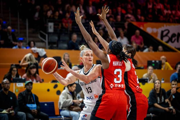 Basketball Berlin 05.09.2026 FIBA Women™s Basketball World Cup Germany 2026 Vorrunde Gruppe Deutschland (GER) - Japan (JPN) Leonie Fiebich (Deutschland, No.13) MAWULI Stephanie (Japan, No.03)