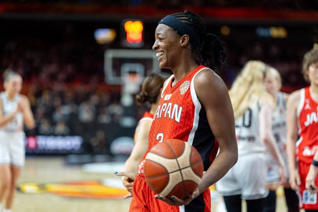 Stephanie Mawuli (Japan, 03) lacht, GER, Deutschland vs. Japan, Basketball, FIBA Women s World Cup 2026, Gruppenphase, Spieltag 2, 05.09.2026 GER, Deutschland vs. Japan, Basketball, FIBA Women s World Cup 2026, Gruppenphase, Spieltag 2, 05.09.2026 Berlin Copyright: xEibner-Pressefoto MaxxVincenx EP_MVN