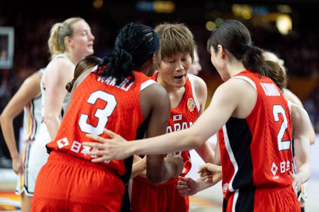 japanische Mannschaft beim Huddle, Stephanie Mawuli (Japan, 03), Maki Takada (Japan, 08), Norika Konno (Japan, 02), GER, Deutschland vs. Japan, Basketball, FIBA Women s World Cup 2026, Gruppenphase, Spieltag 2, 05.09.2026 GER, Deutschland vs. Japan, Basketball, FIBA Women s World Cup 2026, Gruppenphase, Spieltag 2, 05.09.2026 Berlin Copyright: xEibner-Pressefoto MaxxVincenx EP_MVN