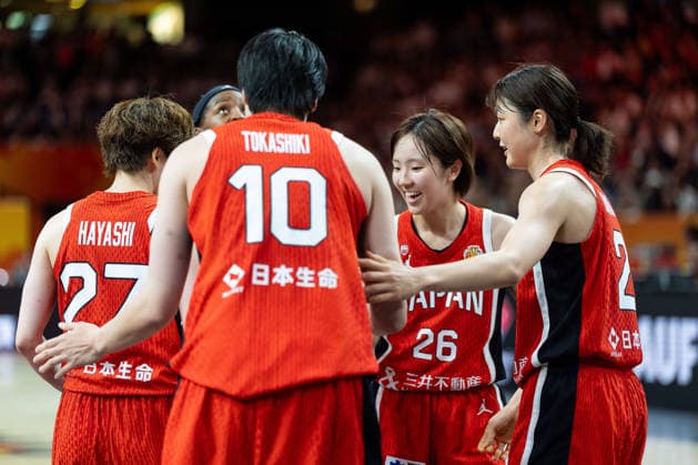 japanische Mannschaft beim Huddle, Saki Hayashi (Japan, 27), Ramu Tokashiki (Japan, 10), Kokoro Tanaka (Japan, 26), Norika Konno (Japan, 02), GER, Deutschland vs. Japan, Basketball, FIBA Women s World Cup 2026, Gruppenphase, Spieltag 2, 05.09.2026 GER, Deutschland vs. Japan, Basketball, FIBA Women s World Cup 2026, Gruppenphase, Spieltag 2, 05.09.2026 Berlin Copyright: xEibner-Pressefoto MaxxVincenx EP_MVN