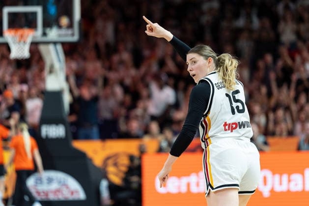 Luisa Geiselsoder (Deutschland, 15) jubelt Jubel, GER, Deutschland vs. Japan, Basketball, FIBA Women s World Cup 2026, Gruppenphase, Spieltag 2, 05.09.2026 GER, Deutschland vs. Japan, Basketball, FIBA Women s World Cup 2026, Gruppenphase, Spieltag 2, 05.09.2026 Berlin Copyright: xEibner-Pressefoto MaxxVincenx EP_MVN