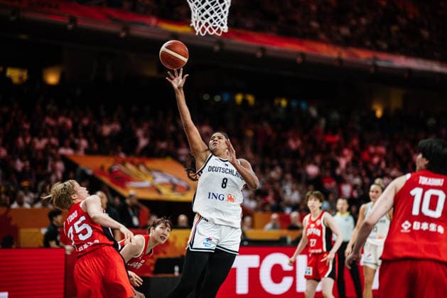 FIBA Women™s Basketball World Cup 2026: Deutschland vs. Japan, 05.09.2026 Nyara Sabally (Deutschland, 8) wirft: Basketball, FIBA Women™s Basketball World Cup 2026, Gruppenphase, Gruppe A, 2. Spieltag: Deutschland vs. Japan am 05.09.2026 in der Max-Schmeling-Halle, Berlin Copyright: xBEAUTIFULxSPORTS Tonhäuserx