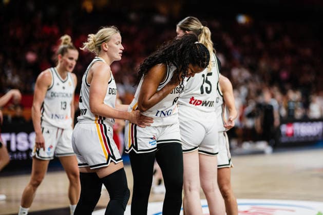 FIBA Women™s Basketball World Cup 2026: Deutschland vs. Japan, 05.09.2026 Nyara Sabally (Deutschland, 8) wurde am Kopf getroffen: Basketball, FIBA Women™s Basketball World Cup 2026, Gruppenphase, Gruppe A, 2. Spieltag: Deutschland vs. Japan am 05.09.2026 in der Max-Schmeling-Halle, Berlin Copyright: xBEAUTIFULxSPORTS Tonhäuserx