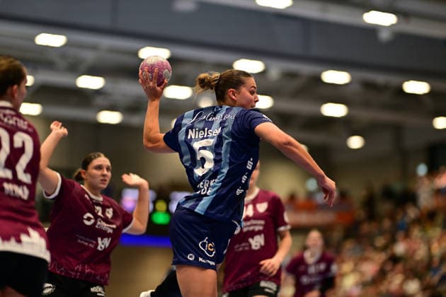 Handball I Frauen I Saison 2026-2027 I Bundesliga I 2. Spieltag I Buxtehuder SV - HC Leipzig I 05.09.2026 Wurf Maj Nielsen (5, Buxtehuder Sportverein) Buxtehude Halle Nord (Neu) Niedersachsen Deutschland Copyright: xLobeca FelixxWeißbergx