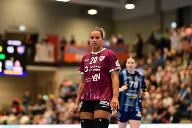 Handball I Frauen I Saison 2026-2027 I Bundesliga I 2. Spieltag I Buxtehuder SV - HC Leipzig I 05.09.2026 Einzelfoto, Freisteller, Einzelbild, Cut-out, isoliertes Motiv, Sportaufnahme, Nahaufnahme, freigestellt, freigestellte Aufnahme, Aufnahme, Einzeln: Sharleen Juliette Greschner (20, HC Leipzig) Buxtehude Halle Nord (Neu) Niedersachsen Deutschland Copyright: xLobeca FelixxWeißbergx