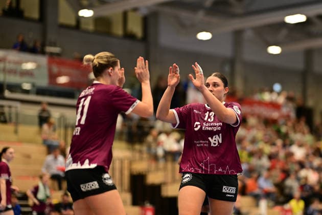 Handball I Frauen I Saison 2026-2027 I Bundesliga I 2. Spieltag I Buxtehuder SV - HC Leipzig I 05.09.2026 Wiebke Meyer (41, HC Leipzig) Laura Sophie Klocke (13, HC Leipzig) Buxtehude Halle Nord (Neu) Niedersachsen Deutschland Copyright: xLobeca FelixxWeißbergx