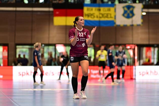Handball I Frauen I Saison 2026-2027 I Bundesliga I 2. Spieltag I Buxtehuder SV - HC Leipzig I 05.09.2026 Einzelfoto, Freisteller, Einzelbild, Cut-out, isoliertes Motiv, Sportaufnahme, Nahaufnahme, freigestellt, freigestellte Aufnahme, Aufnahme, Einzeln: Lilly Glimm (22, HC Leipzig) Buxtehude Halle Nord (Neu) Niedersachsen Deutschland Copyright: xLobeca FelixxWeißbergx