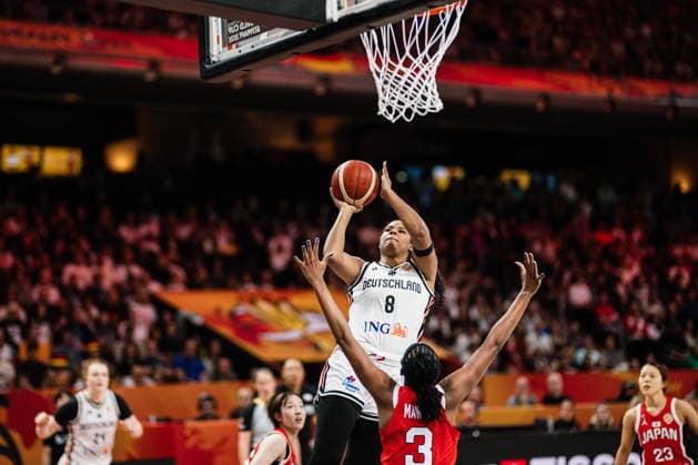 FIBA Women™s Basketball World Cup 2026: Deutschland vs. Japan, 05.09.2026 Nyara Sabally (Deutschland, 8) wirft: Basketball, FIBA Women™s Basketball World Cup 2026, Gruppenphase, Gruppe A, 2. Spieltag: Deutschland vs. Japan am 05.09.2026 in der Max-Schmeling-Halle, Berlin Copyright: xBEAUTIFULxSPORTS Tonhäuserx