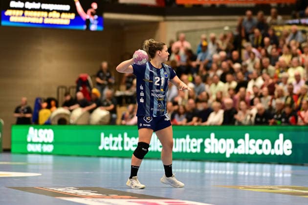 Handball I Frauen I Saison 2026-2027 I Bundesliga I 2. Spieltag I Buxtehuder SV - HC Leipzig I 05.09.2026 Einzelfoto, Freisteller, Einzelbild, Cut-out, isoliertes Motiv, Sportaufnahme, Nahaufnahme, freigestellt, freigestellte Aufnahme, Aufnahme, Einzeln: Nele Franz (21, Buxtehuder Sportverein) Buxtehude Halle Nord (Neu) Niedersachsen Deutschland Copyright: xLobeca FelixxWeißbergx