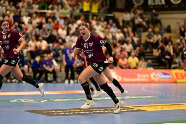 Handball I Frauen I Saison 2026-2027 I Bundesliga I 2. Spieltag I Buxtehuder SV - HC Leipzig I 05.09.2026 Jubel, Begeisterung, Enthusiasmus, Euphorie, Freude, Glücksgefühl, Heiterkeit bei: Wiebke Meyer (41, HC Leipzig) Buxtehude Halle Nord (Neu) Niedersachsen Deutschland Copyright: xLobeca FelixxWeißbergx