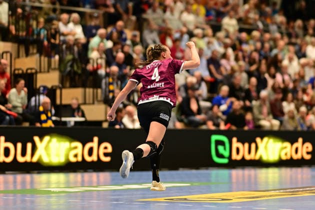 Handball I Frauen I Saison 2026-2027 I Bundesliga I 2. Spieltag I Buxtehuder SV - HC Leipzig I 05.09.2026 Jubel, Begeisterung, Enthusiasmus, Euphorie, Freude, Glücksgefühl, Heiterkeit bei: Jana Walther (4, HC Leipzig) Buxtehude Halle Nord (Neu) Niedersachsen Deutschland Copyright: xLobeca FelixxWeißbergx